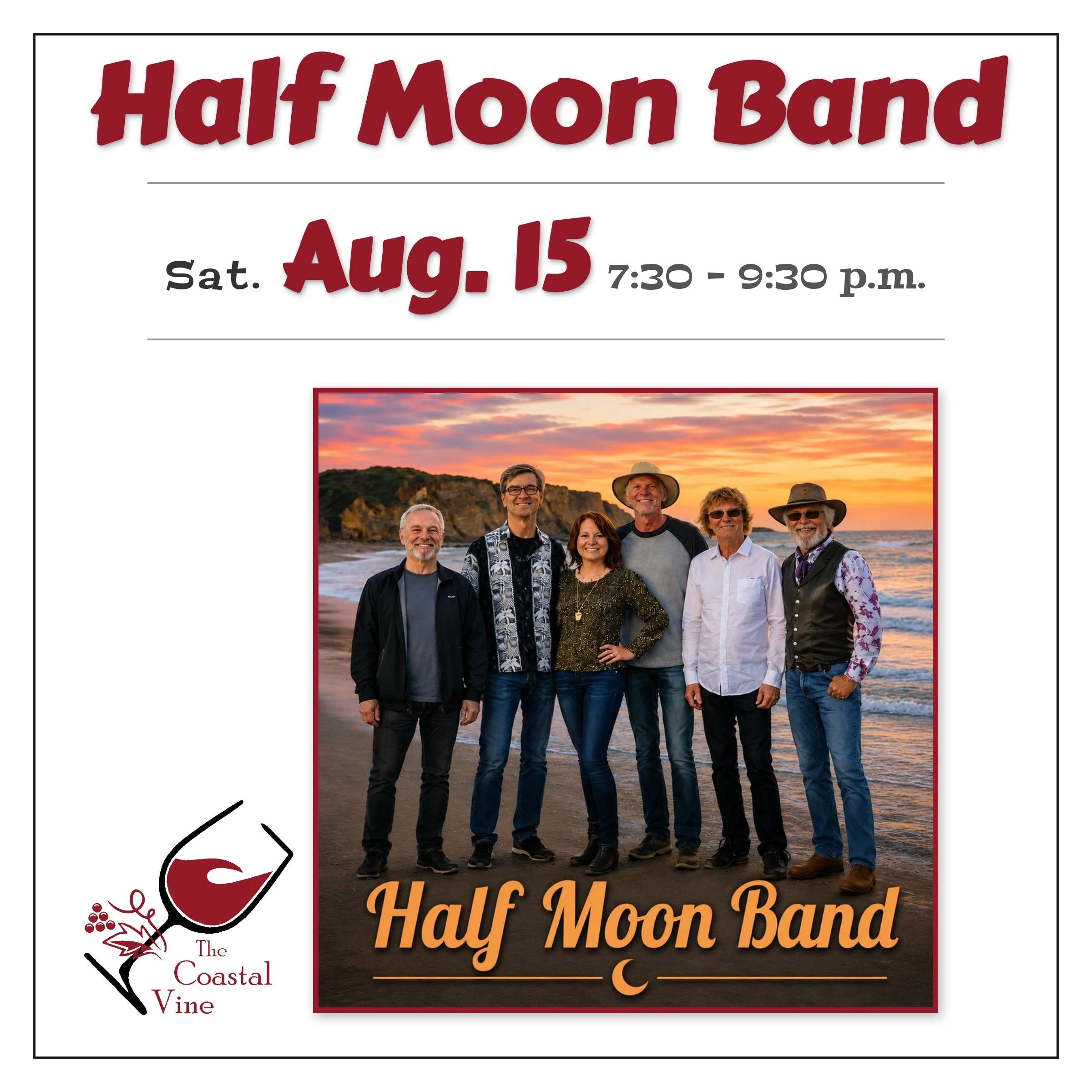 no.0192 フレンチポップなhalf moon Live Music: The Half Moon Band! — Coastal Vine